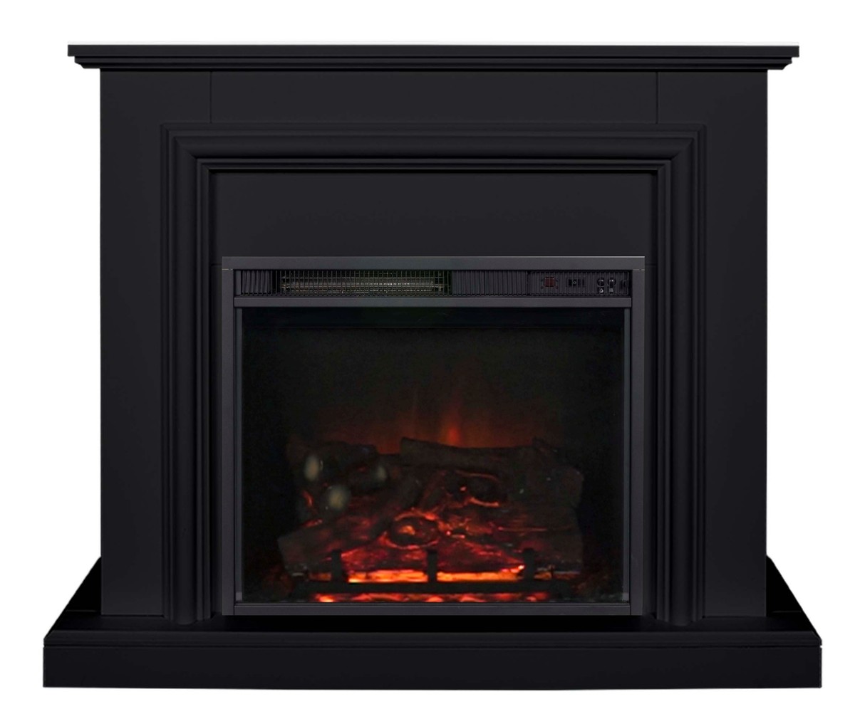 Casa Padrino chimenea eléctrica negro estilo antiguo barroco art nouveau 110 x 34 x H 95 cm - chimenea eléctrica - chimenea de salón