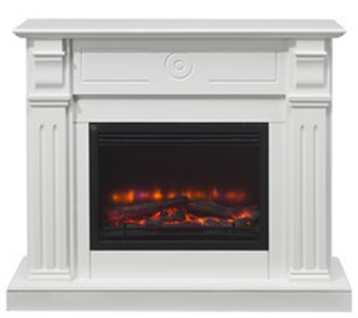 Casa Padrino chimenea eléctrica blanco antiguo de estilo barroco de estilo Art Nouveau B 110 x H 95 x P 34 cm ModG1 - Chimenea eléctrica - salón chimenea sala